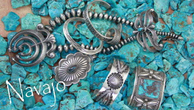ナバホ族アーティストのインディアンジュエリー（Navajo Jewelry