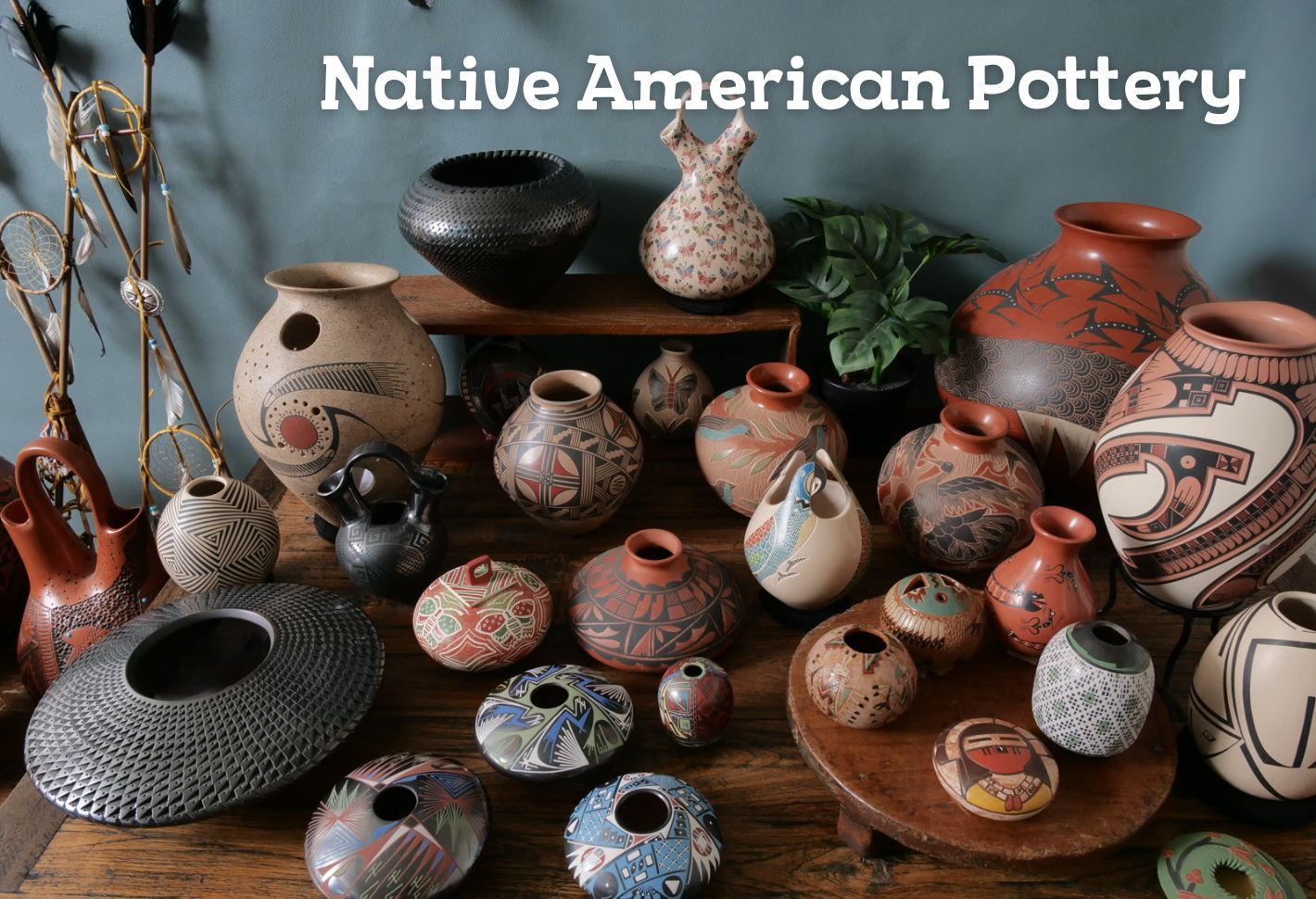 ネイティブアメリカン風模様　陶器　壺 ネイティブアメリカン壺｜マライカ公式通販