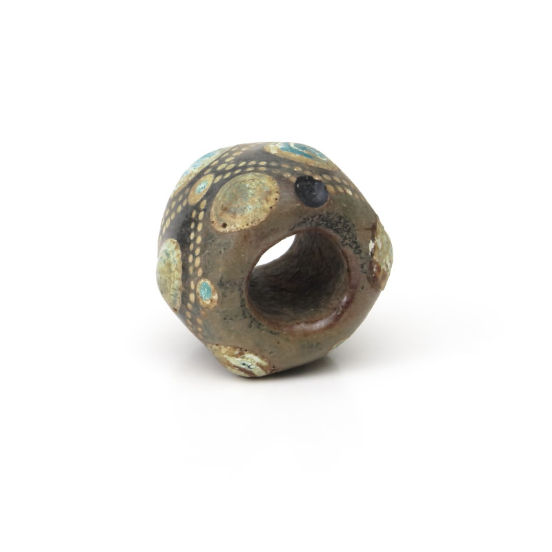 耐熱 二層 足あとぐらす (M) 中国戦国玉【Ancient Chinese Eye beads】