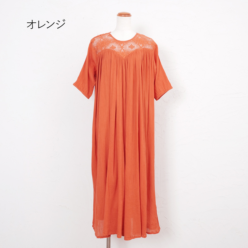 コットンレース&クレーププルワンピース｜マライカ公式通販
