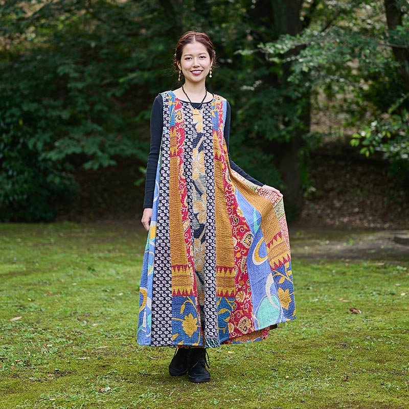 【値下げ！】malaika マライカ シルク100% グドゥリー ワンピース 最終値下げ！】malaika マライカ シルク100% グドゥリー