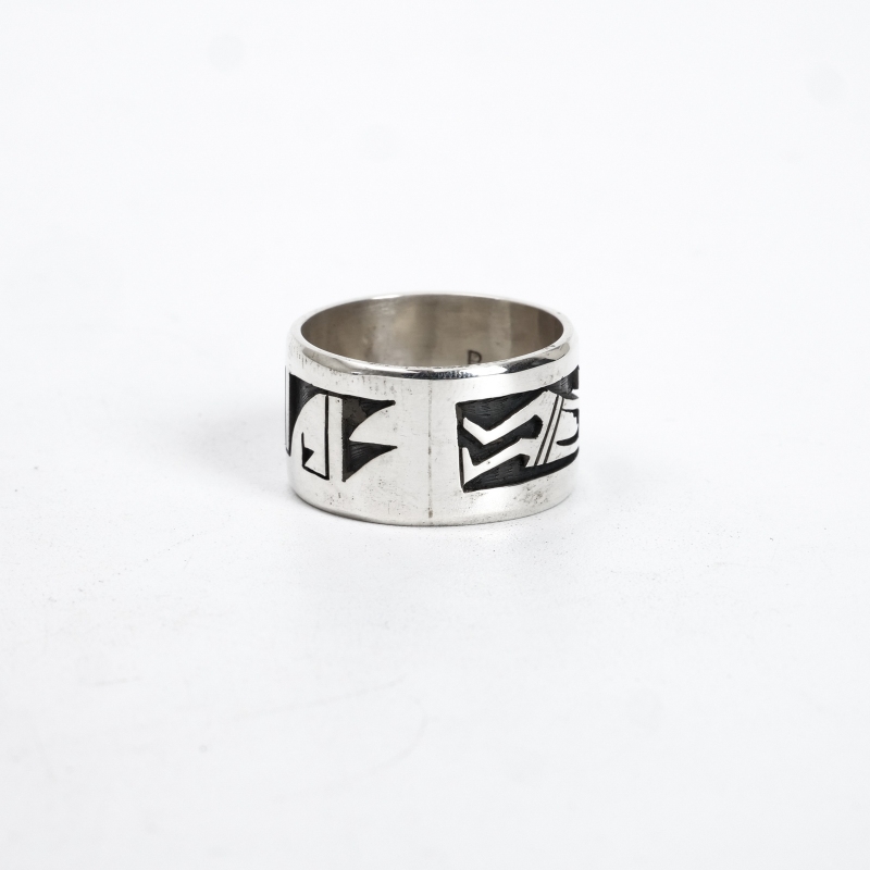HOPI Berra Tawahongva オーバーレイ リング　21号 Hopi Berra Tawahongva Overlay Ring - 練馬のインディアン