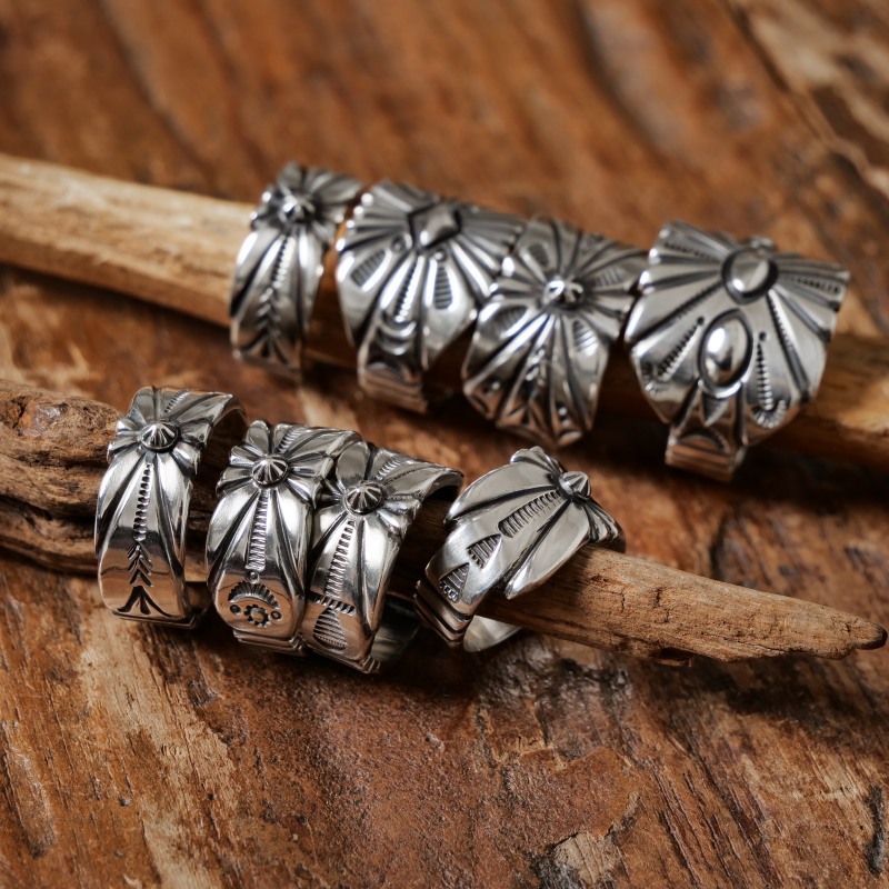 SJB NAVAJO STERLING スタンプワーク リング 22号 SJB NAVAJO STERLING スタンプワーク リング 22号