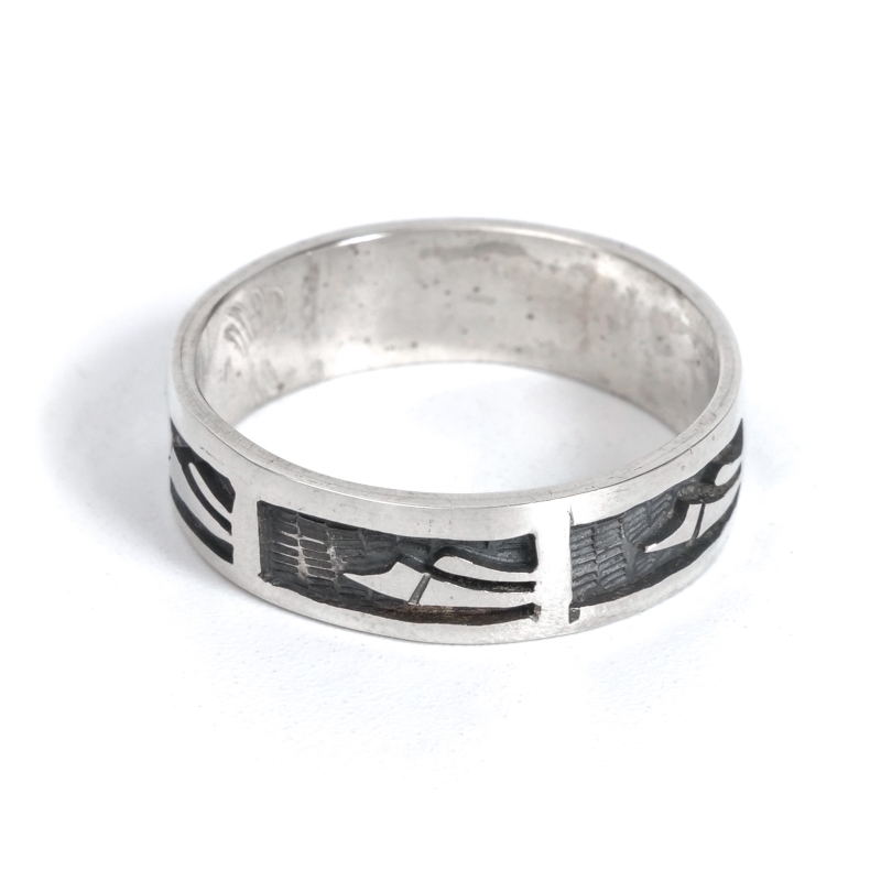 ホピ「Willis Humeyestewa」オーバーレイ シルバー リング 指輪 ホピ「Willis Humeyestewa」オーバーレイ シルバー リング 指輪