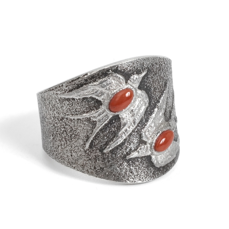 22号 ロバートビゲイ コーラル×トゥファキャスト リング つばめ