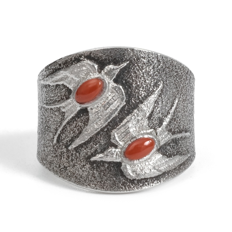 22号 ロバートビゲイ コーラル×トゥファキャスト リング つばめ