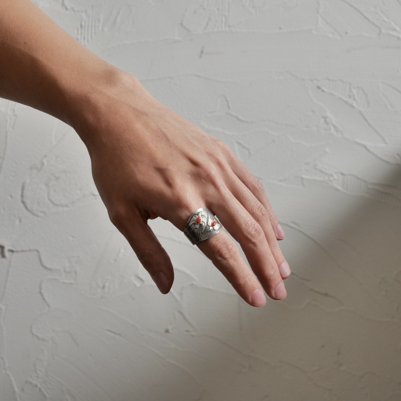 22号 ロバートビゲイ コーラル×トゥファキャスト リング つばめ