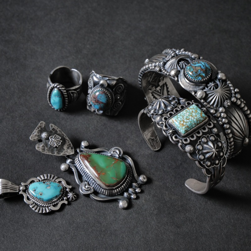 デルバートゴードン　ターコイズ シルバーリング □Delbert Gordon Turquoise Ring. (Indian Mt. Turquoise 31cts