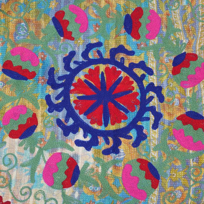 グドゥリー×アリ刺繍マルチクロス インド｜マライカ公式通販