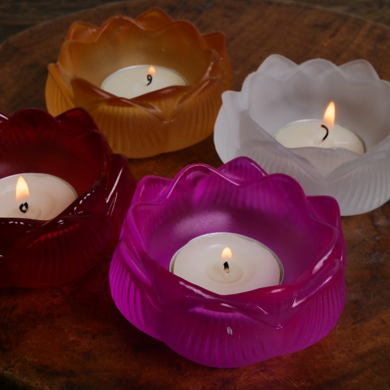 ガラスロータスキャンドルホルダー｜マライカ公式通販