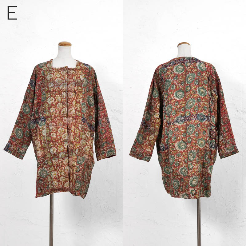 MALAIKA　バグルーグドゥリーコート　ブルー系　新品未使用タグ付き　刺し子 MALAIKA バグルーグドゥリーコート ブルー系 新品未使用タグ付き