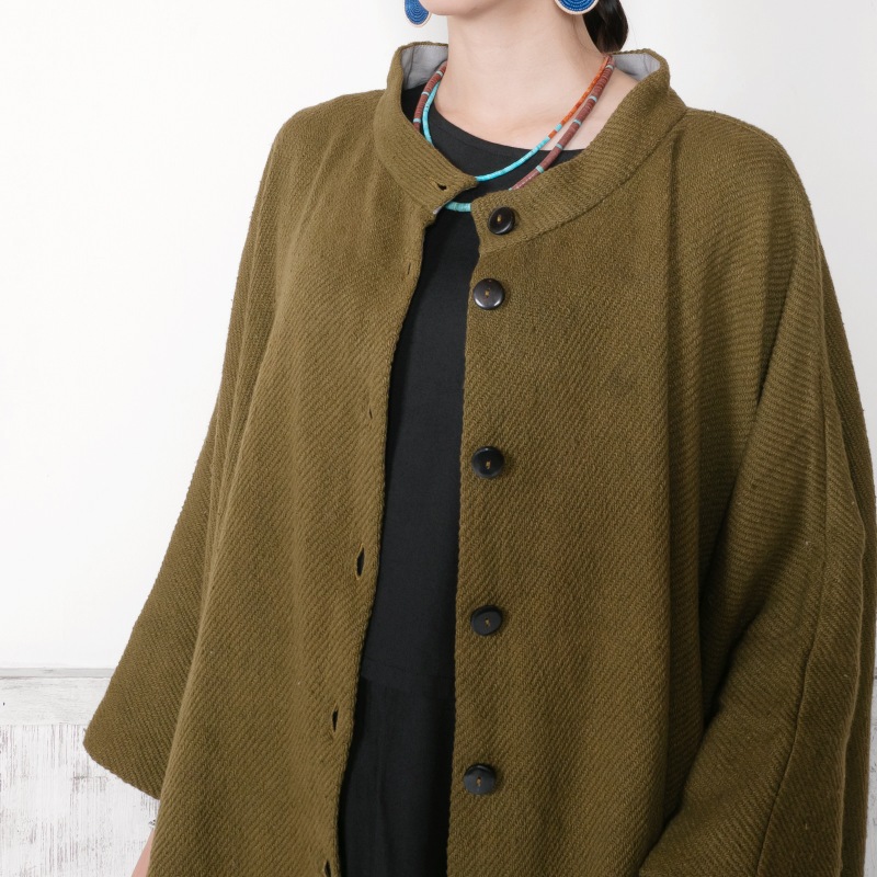 TIARA wool 100%ポンチョコート コットンポンチョコート｜マライカ公式通販