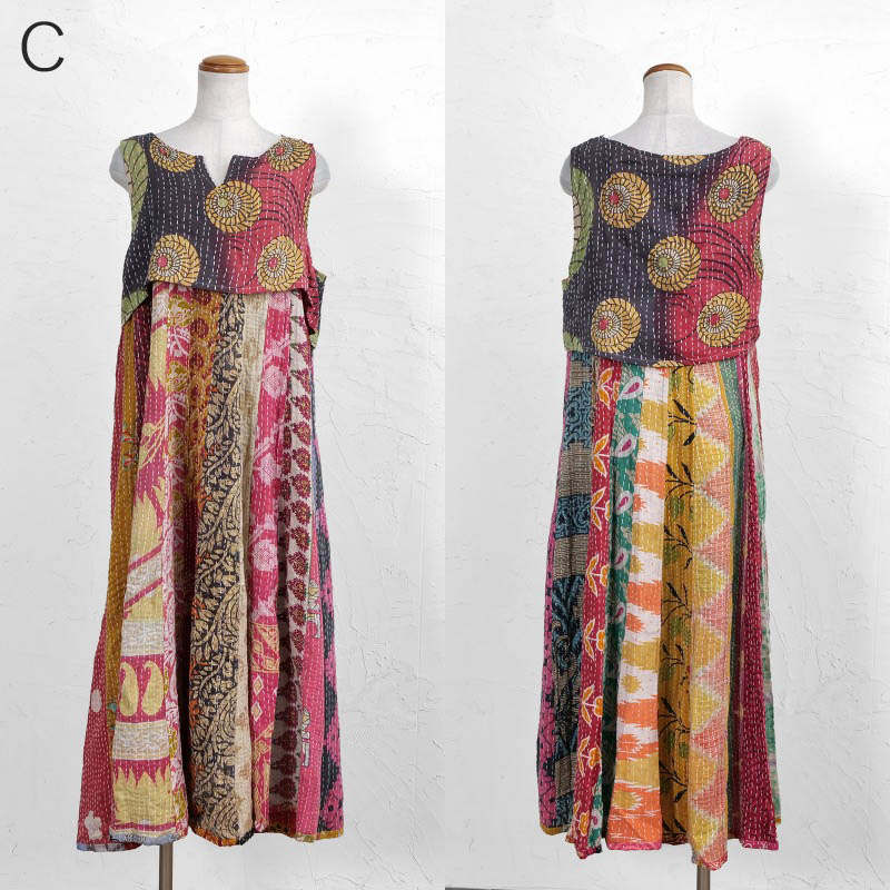 グドゥリーワンピース　マライカ リバーシブル 薄手コットングドゥリーノースリーブワンピース｜マライカ公式通販