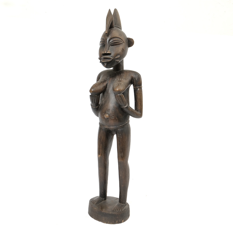 ヴィンテージ コンゴ ルバ族 ヘッドレスト 木製 女性像 セヌフォ ヴィンテージ コンゴ ルバ族 ヘッドレスト 木製 女性像 セヌフォ
