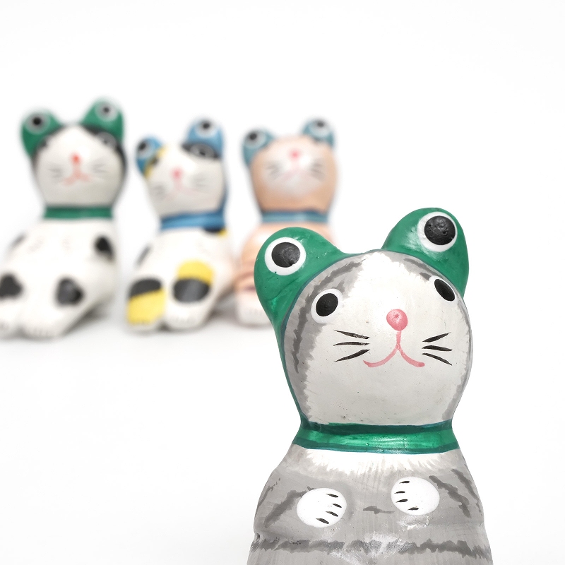 お座りネコ親子セット インドネシア｜マライカ公式通販