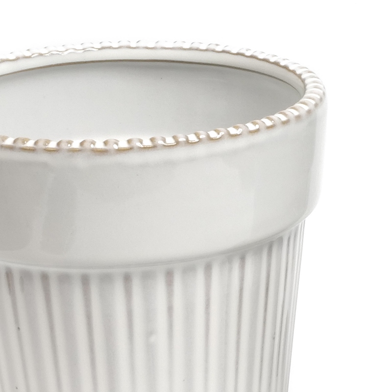 セラミックプランター L 白と黒 植木鉢｜マライカ公式通販