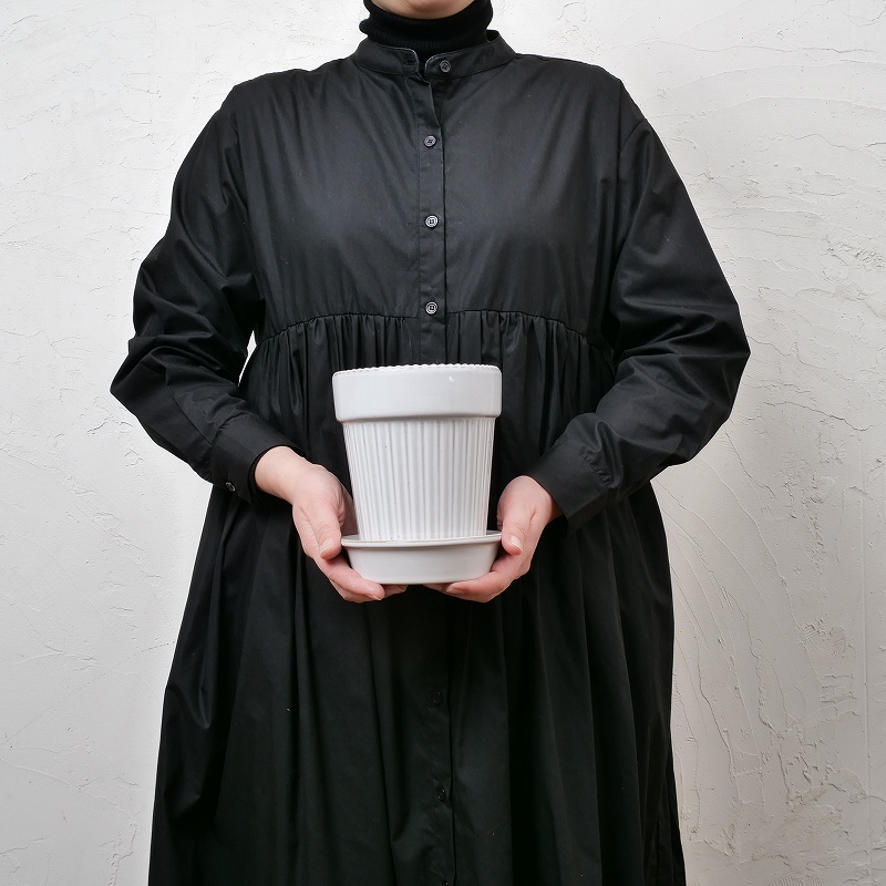 セラミックプランター L 白と黒 植木鉢｜マライカ公式通販