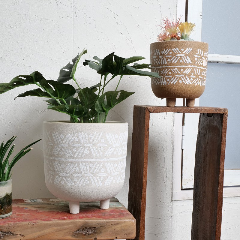 脚付セラミックプランター 植木鉢 S｜マライカ公式通販