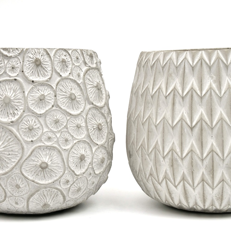 セメントプランター 幾何学模様 植木鉢 L｜マライカ公式通販