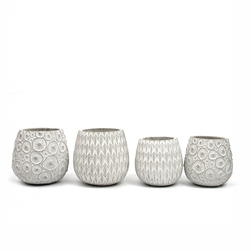 セメントプランター 幾何学模様 植木鉢 L｜マライカ公式通販