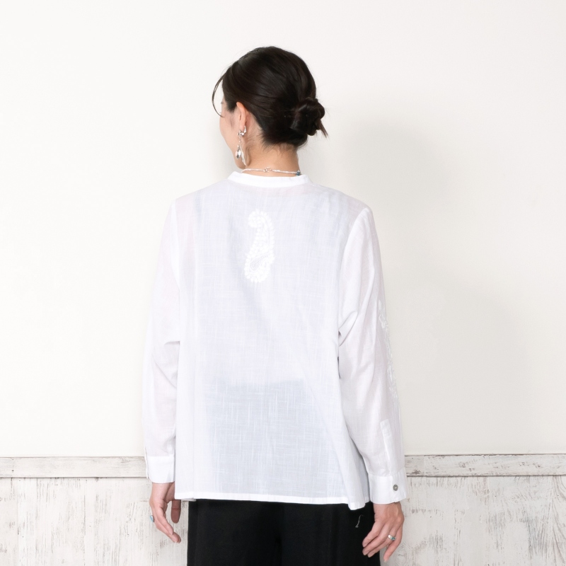 [CASABLANCA]大理石模様の刺繍が施された白いスウェットシャツ Casablanca アップリケ スウェットシャツ | ホワイト | FARFETCH JP