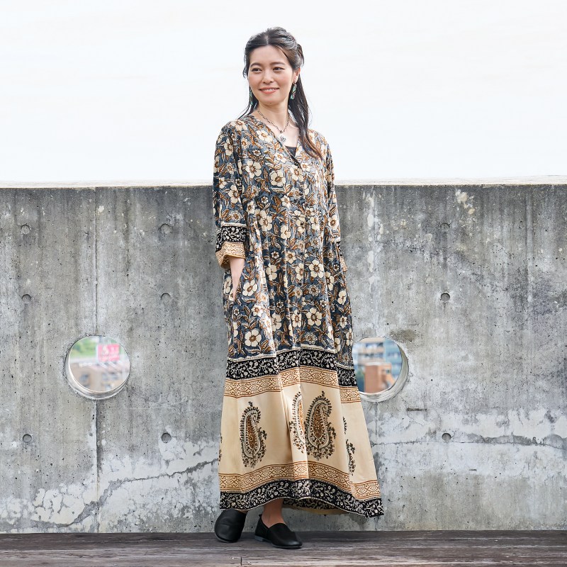 DIVKA ディウカ ドローイング プリント ワンピース イエロー DIVKA ディウカ ドローイング プリント ワンピース イエロー