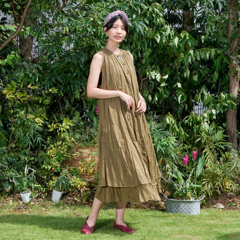 コットンレイヤーノースリーブワンピース 123cm｜マライカ公式通販