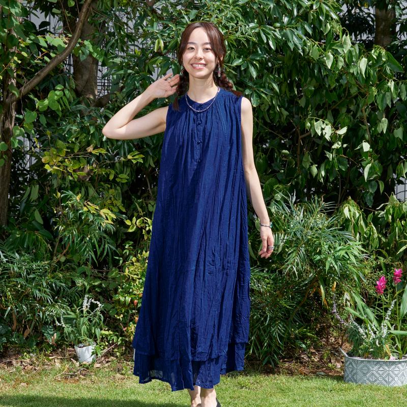 コットンレイヤーノースリーブワンピース 123cm｜マライカ公式通販