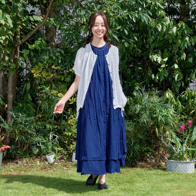 コットンレイヤーノースリーブワンピース 123cm｜マライカ公式通販