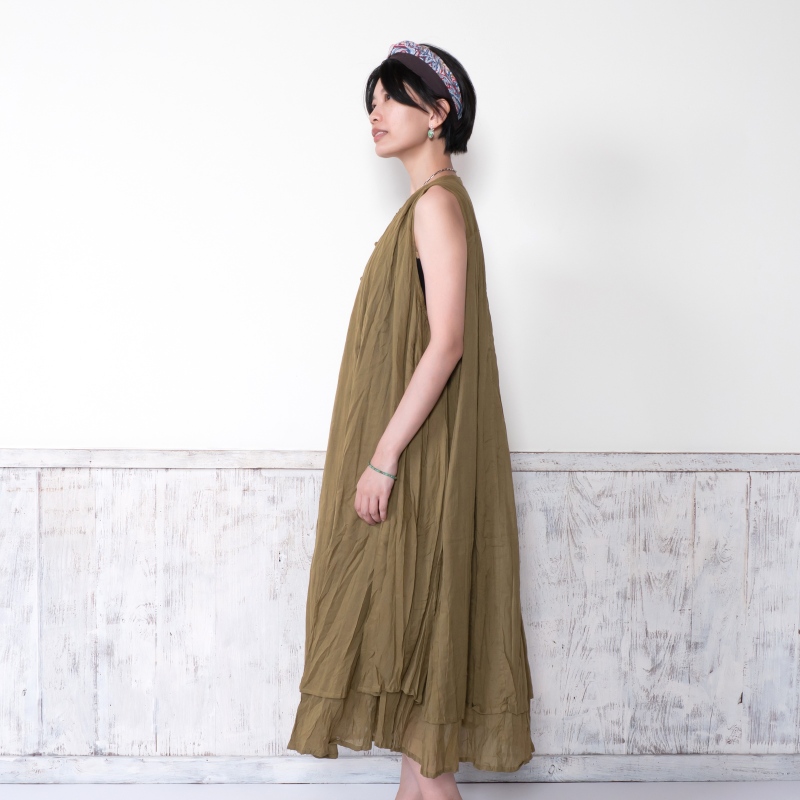 コットンレイヤーノースリーブワンピース 123cm｜マライカ公式通販