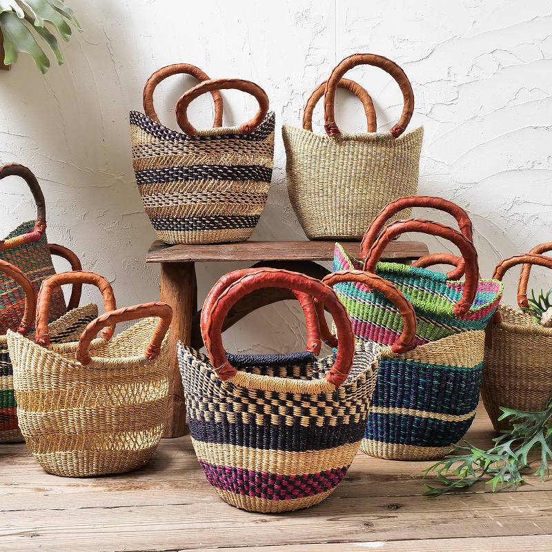 アバカ　バンブーバッグ　M+abaca 花繋ぎ　夏単衣　6463 アバカ バンブーバッグ M+abaca 花繋ぎ 夏単衣 6463