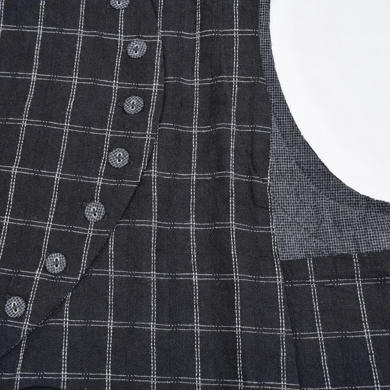 2種チェック多ボタンベスト N｜マライカ公式通販