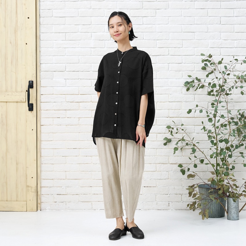 ドットジャガードシャツブラウス UNITED ARROWS ブラウス シャツ 2トーン ドットジャガード