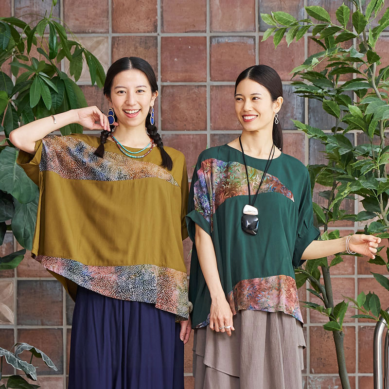 臈纈染めプルオーバ コットン バティック 臈纈染めプルオーバ