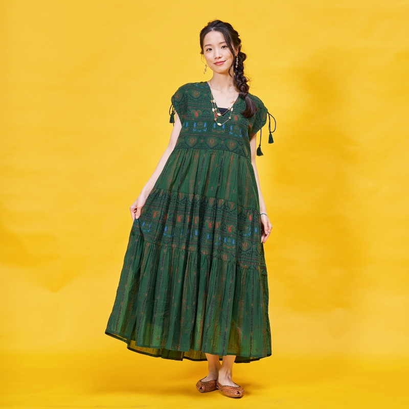 【MaxMara】ストライプ ノースリーブ ワンピース リネンストライプ×ギザンティ天竺ノースリーブワンピース(裏地