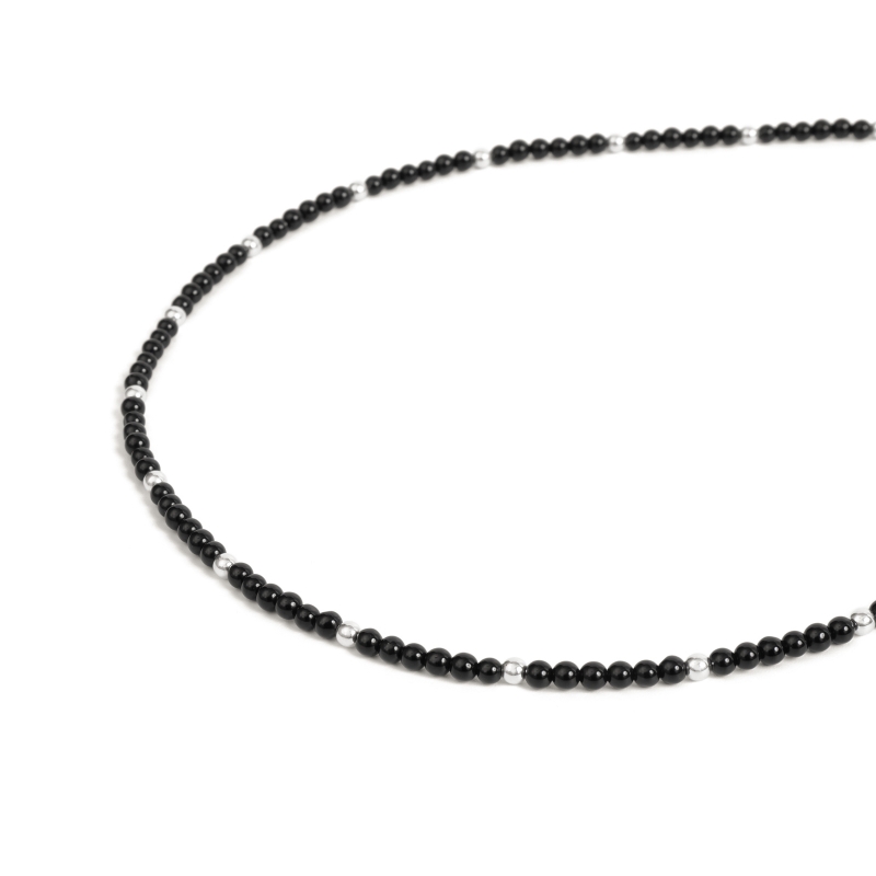 45cm ナバホ族 Reva Goodluck ブラックオニキス ネックレス｜マライカ