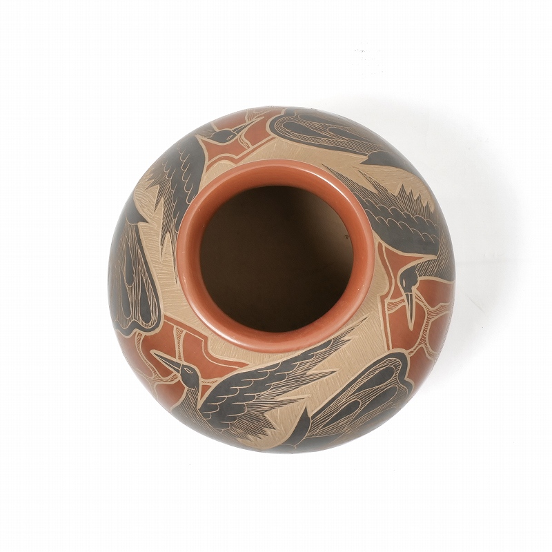 茶色のストライプ模様の陶器壺 10.5㎏ 小鹿田焼 黒木昌伸窯 5合壺 | タシュロン｜器と生活の道具