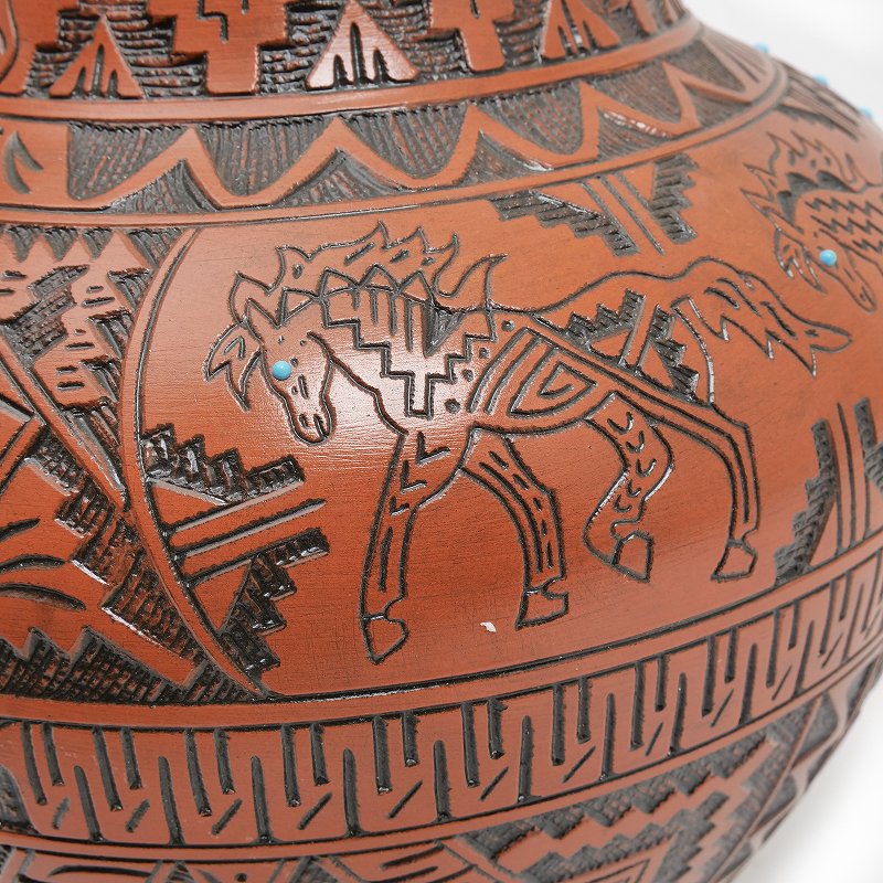 ナバホ族 by T.Tom and L. Sam Navajo 特大 壺｜マライカ公式通販