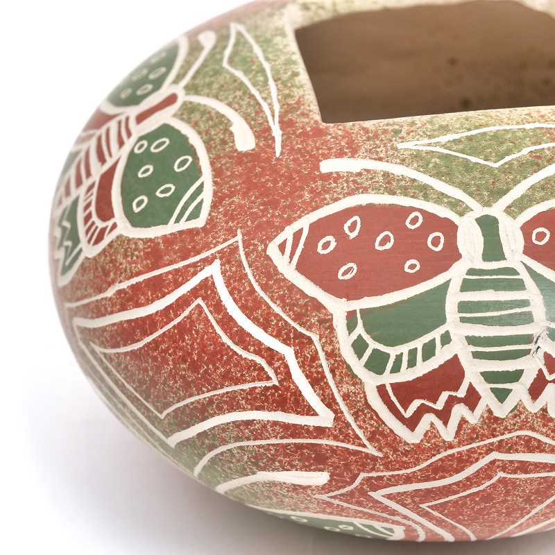 マタ・オルティス陶器 by Gabriela corona 蓋付き蝶 壺｜マライカ公式通販