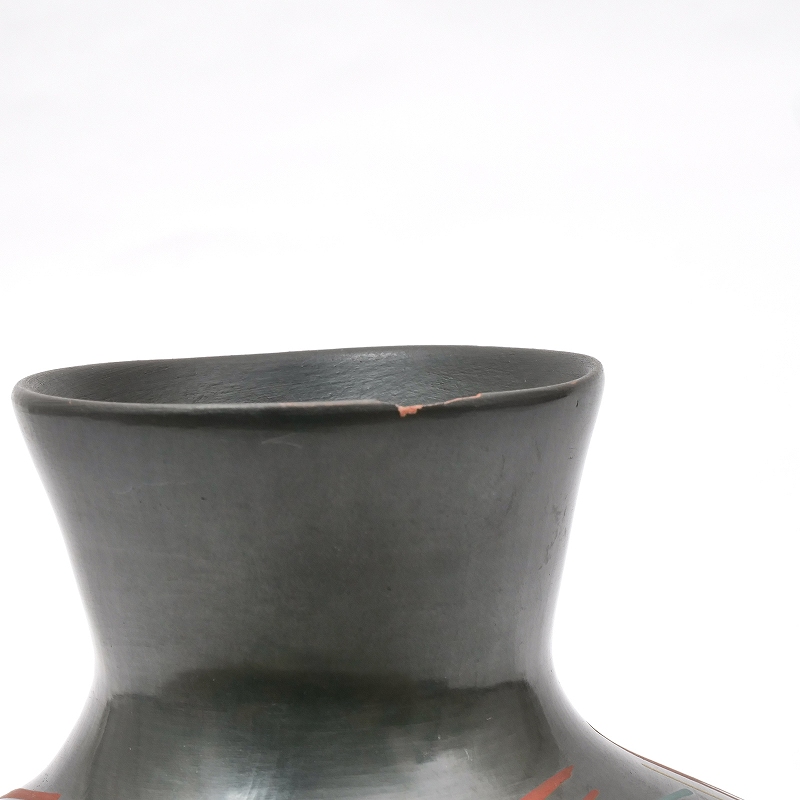 OUTLET】マタ・オルティス陶器 by Cesar Bugarini 幾何学 黒 壺