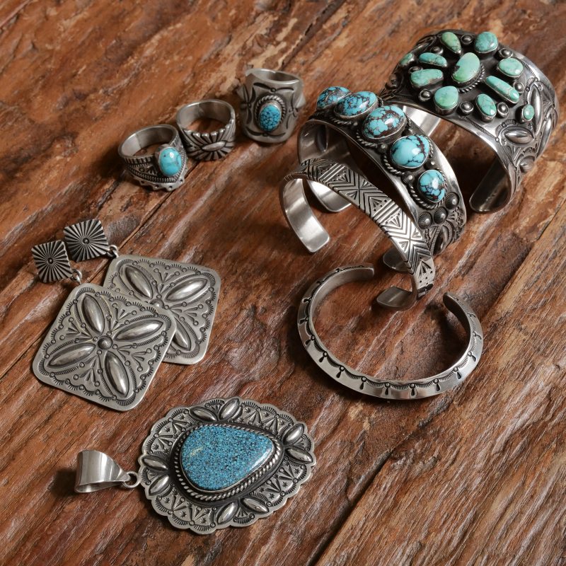 Navajo:ナバホ族 Herman Smith作 ターコイズセット バングル Navajo