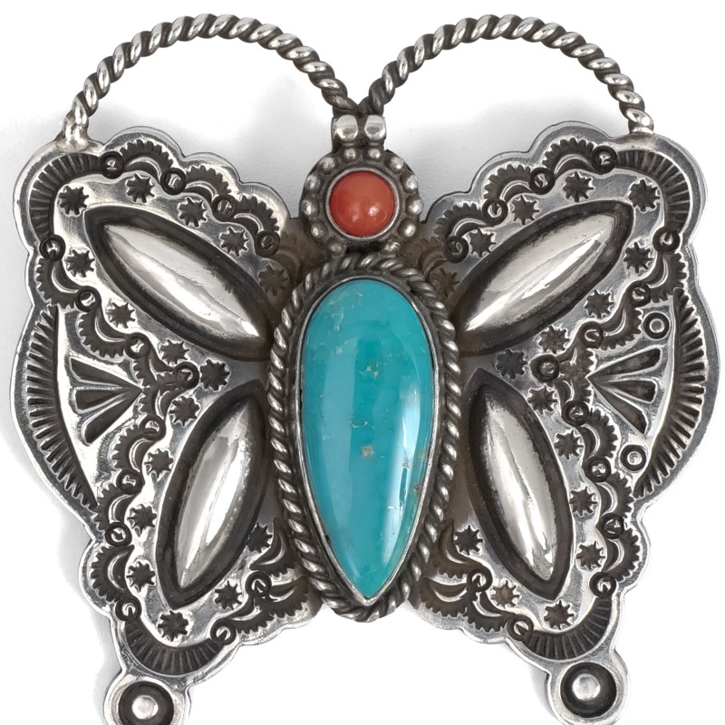 ハーマンスミス クラシックバタフライ×ターコイズ ペンダント