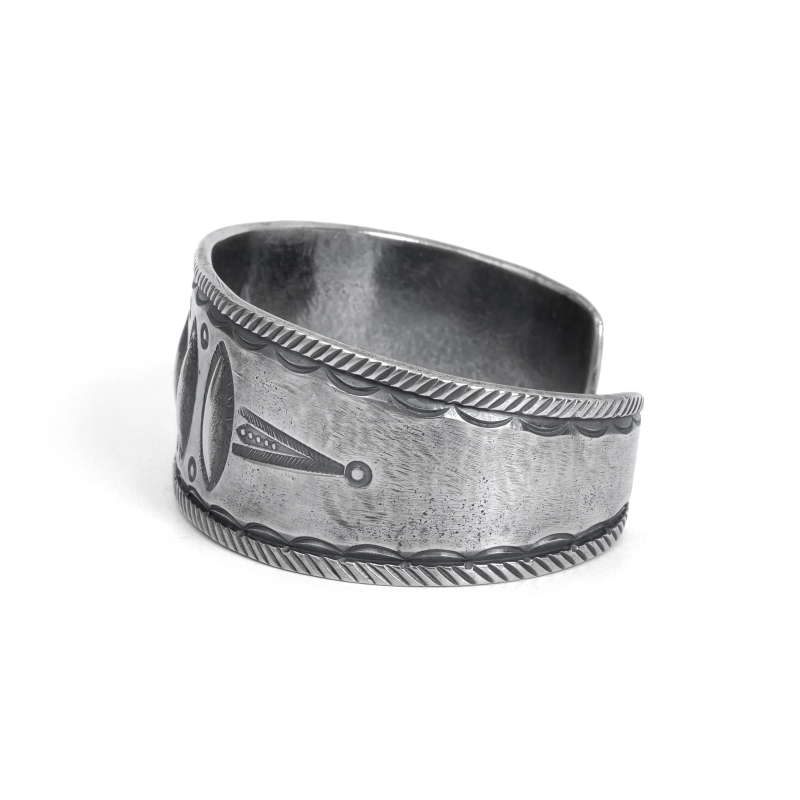 ジェシーロビンズ　 シルバー スタンプ バングル クリーク族 Jesse Robbins Harcross コインシルバー スタンプ