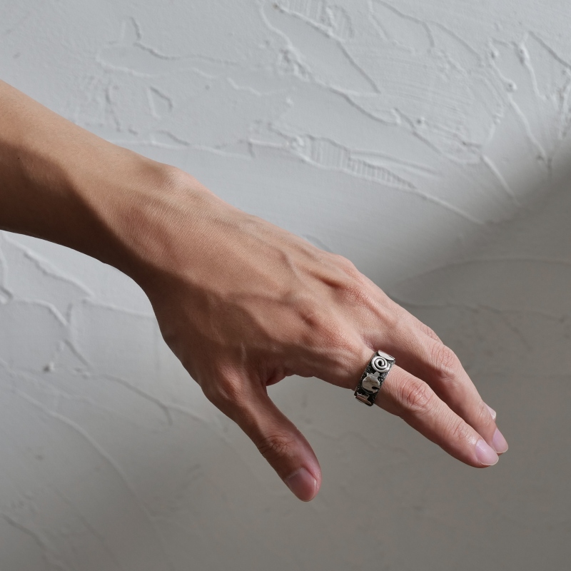 アレックスサンチェス(Alex Sanchez)ナバホ族　 ペトログリフ リング アレックスサンチェス(Alex Sanchez)ナバホ族 ペトログリフ リング