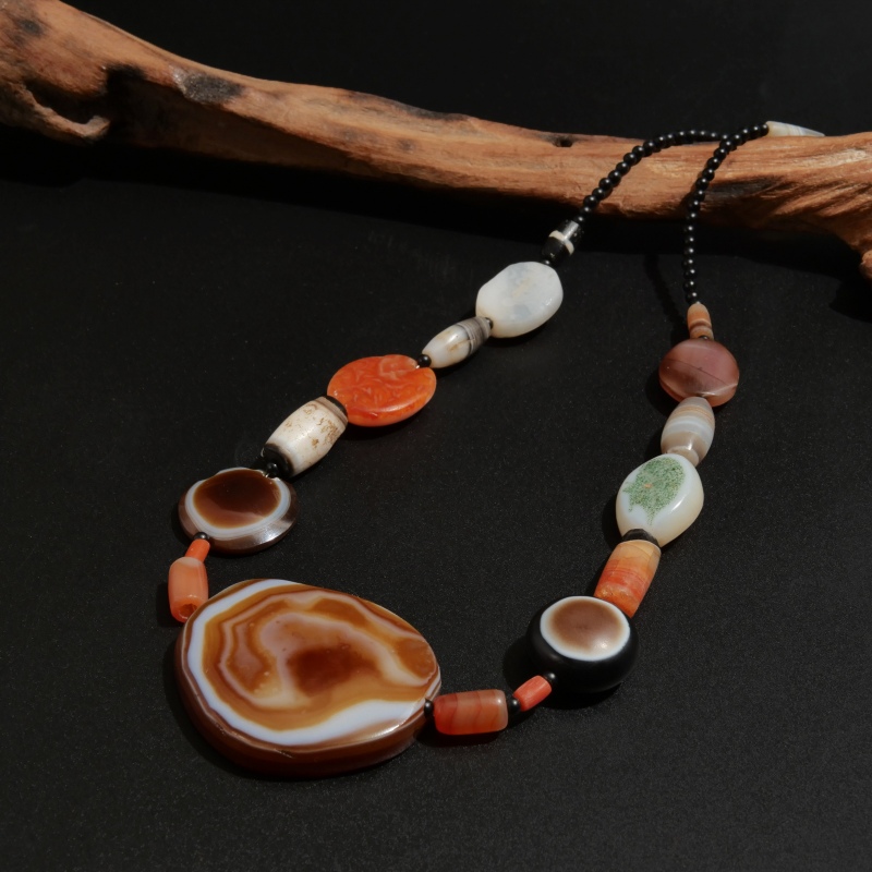 オールドアゲートビーズ一連 【Ancient Eye Agate beads（Luk mik