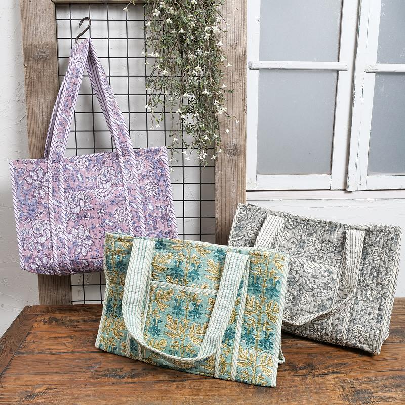 30%OFF ブロックプリントキルティングバッグ｜マライカ公式通販