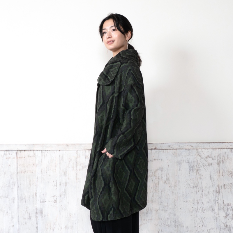 イカット柄ジャガードコート｜マライカ公式通販