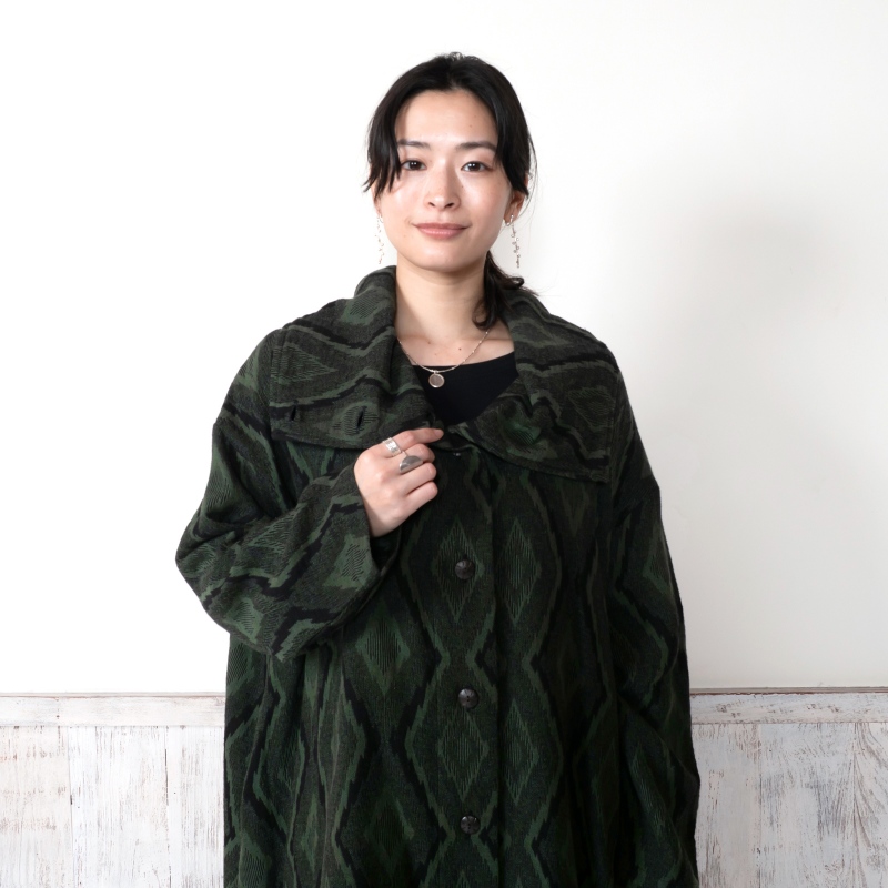 イカット柄ジャガードコート｜マライカ公式通販