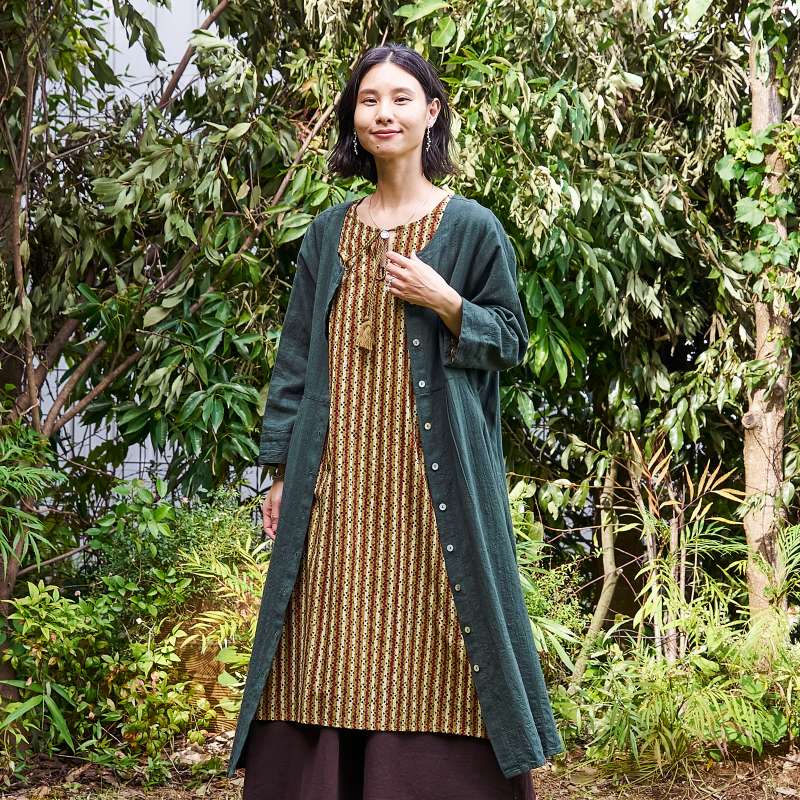 ブロックプリントパンジャビワンピース｜マライカ公式通販