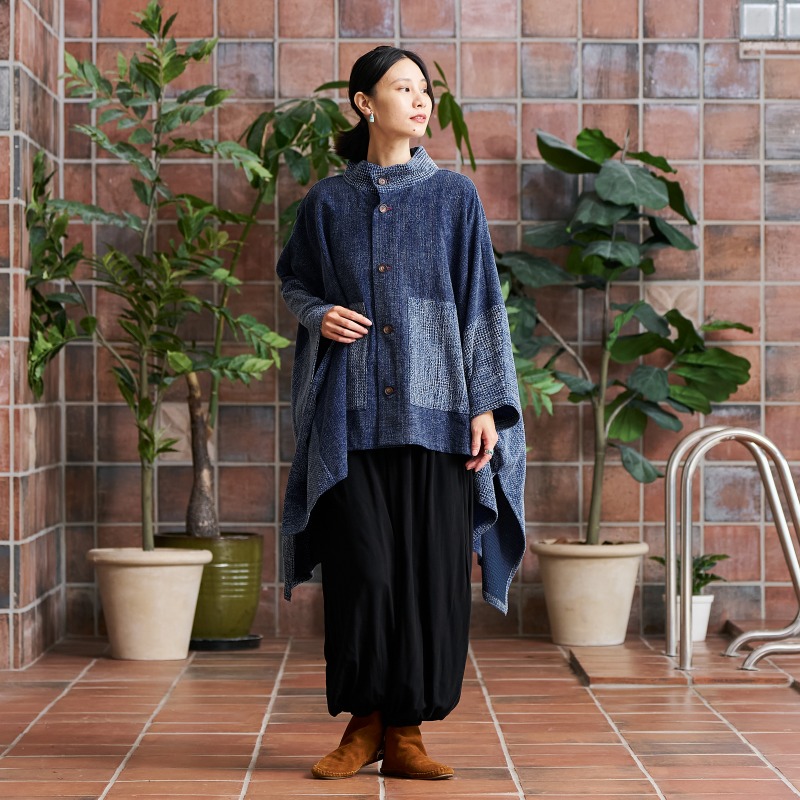 藍染コンビポンチョ｜マライカ公式通販